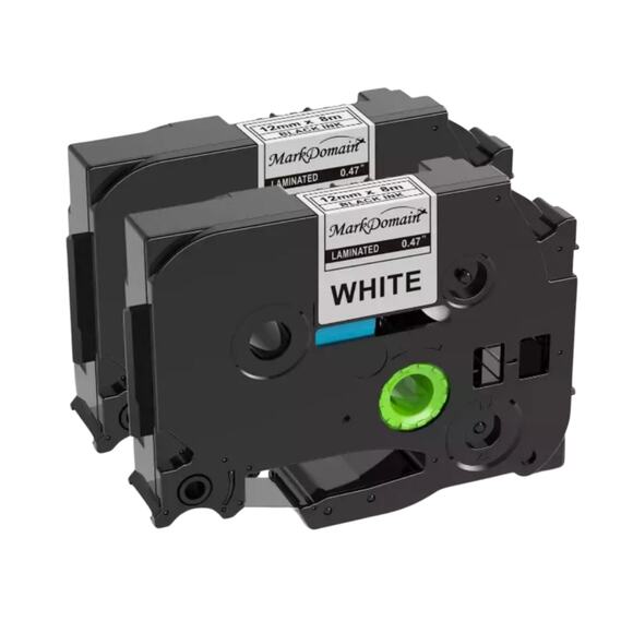 6 Pack Mark Domain Tape 12mm (0.47") Laminated White Refill – New Sealed - Picture 2 of 5